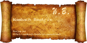 Wambach Beatrix névjegykártya